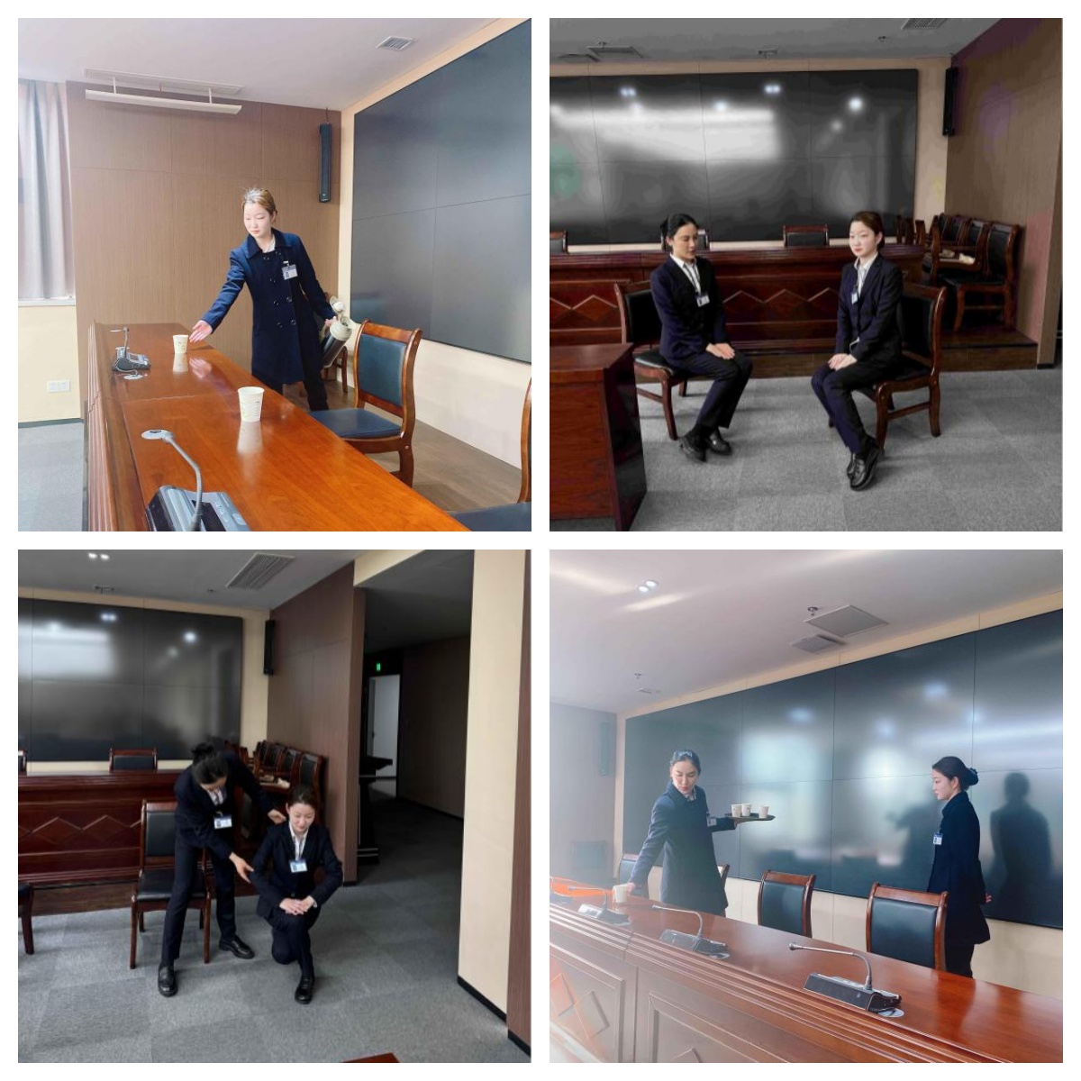 江景苑物管处丨组织新上岗会务员工开展岗位实操培训 提升会务服务水平